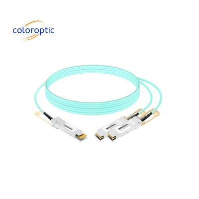 중국 CO-1X1CP AOC DAC 케이블 400G OSFP에서 2x200G QSFP56 링크 판매용