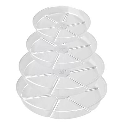 China 20 Pack Plant Tray Clear Plastic Flower Plant Potted Saucers Plastic Saucer Drip Trays Flower Pots for sale