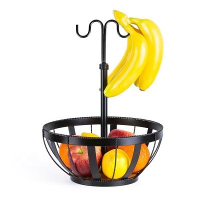 China Viable Direct Plant Fruit Vegetable Display Basket Double Banana Hanger Rack for sale