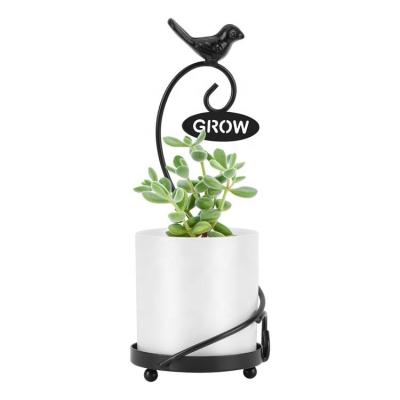 China Modern Metal Bird Modeling Flowerpot Holder and Ceramic Planter for Outdoor Modern Planter Display Rack for sale