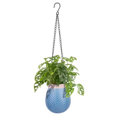 China Europe Plant Indoor Ceramic Plant Hangers Flower Pot Planter With Chain Hooks Ceramic Planter for sale