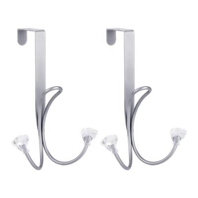 China High quality cheap 2Pack door metal hooks hanging rack viable for hanger for sale