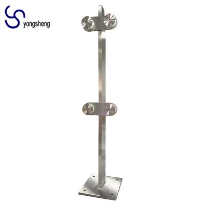 China Contemporary Frameless Glass Railing Clamps Balcony Stainless Steel Railing Post for sale