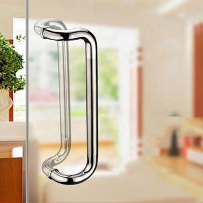 China Contemporary Stainless Steel 304 Stainless Steel Pipe D Round Type Shower Bathroom Door Pull Handles for sale