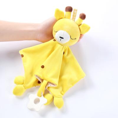 China Baby Safety Blanket Teether Blankets Stuffed Plush Mobile Infant Calming Comforter Anti-Static Baby Toys Rattle Toy for sale