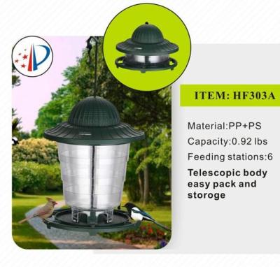 China Viable plastic outdoor garden wild bird feeder hanging plastic tube seed bird feeder transparent humming bird feeders for sale