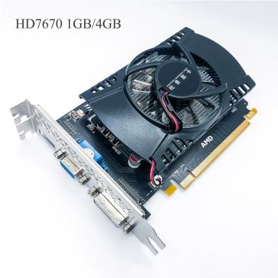 China Desktop Gaming Placa De Video Card Radeon HD7670 1gb 4gb DDR5 AMD GPU 128Bit Graphics Cards Not 1050ti 1060 rx580 570 660 950 550 for sale