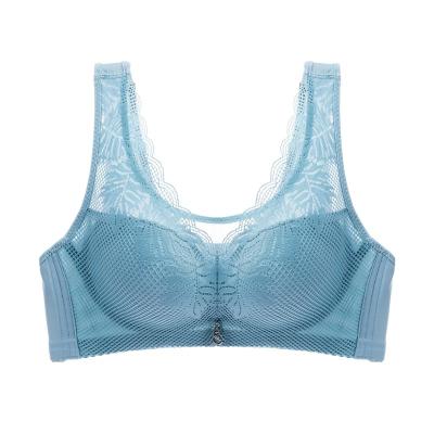 China QUICK DRY Lace Female Underwear Top Thin Spaghetti Strap Plus Size Women Wire Bralette Free Cross Bra Back Bra for sale