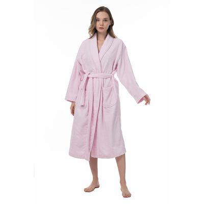 China Wharf 2022 Hot Blue QUICK DRY Female Bath Soft Long Robes Wholesale Comfortable Terry Bath Robe De Nuit Colorful Cotton Robe for sale