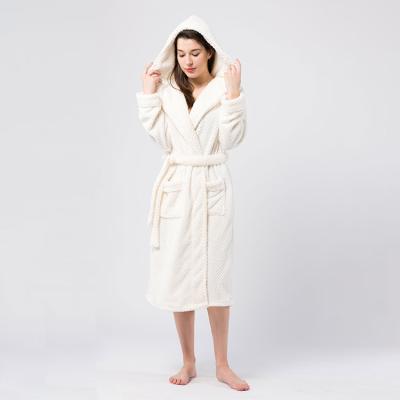 China Long Winter Women Men Thermal Multi Color Rolling Hoodie Waffle White Warm Bathrobe for sale