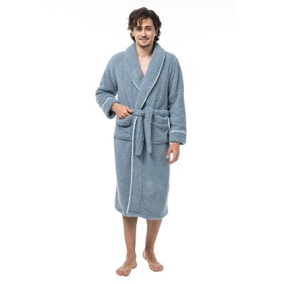 China Oeko-Tex QUICK DRY Recycled Luxury Home Bathrobes Coral Fleece Piping Unisex Fuzzy Hotel Plush Velvet Women Men Soft Sponge Bathrobe for sale