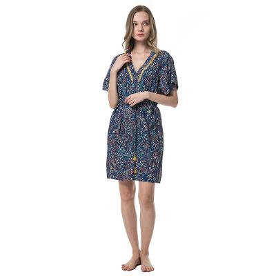 China Bohemian Style Casual Floral Beach Squishy Anti-static Women's Vacation Squishy Dress Long For Vacation for sale