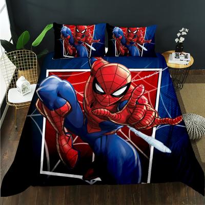 China Viable 3D Printed Spider Man Hero Swept Microfiber Bedding Covers Boy Teens Duvet Cover Set for sale