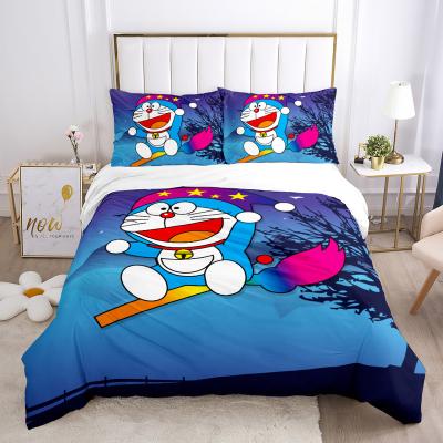 China Nondisposable Children's Single Bed Duvet Cover, 3D Microfiber, Cartoon Cartoon Machine Cat Pattern Bedding for sale