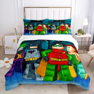 China Nondisposable Polyester 3D LEGO Superhero Bedding Duvet Cover Sheet Suitable For Kids for sale