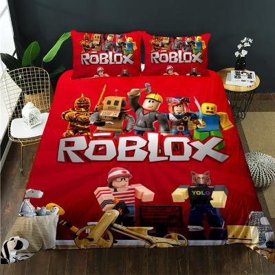 China Custom 3D Print Cartoon ROBLOX Robot Boy Bedding Set Print Design Washable Comfortable Durable Bedroom Quilt Cover Set for sale