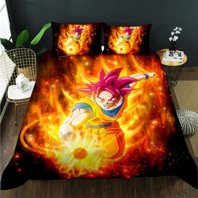 China Viable Japanese 3D Cartoon Ball Dragon Pearl Bedding Three Piece Duvet Cover Suitable For Teenagers for sale