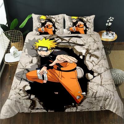 China Kakashi Japan Narutos 3D Anime Viable One Piece Bedding Set 3 Pieces Sheets Duvet Cover for sale