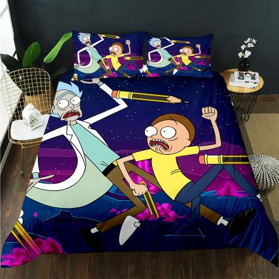 China 3D Animation Rick Print Morty Polyester Sci Fi Duvet Cover Viable Adult Bedding Set for sale