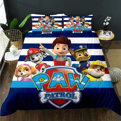 China NEW Nondisposable 3D Claw Dog Patrol Cartoon Duvet Cover Twin Bedding Sets For Boys And Girls for sale