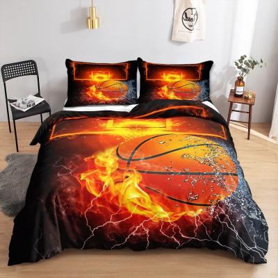 China Durable Washable 100% Polyester 3D Basketball Design Bedding Sheet Comforter Duvet Cover Set for sale