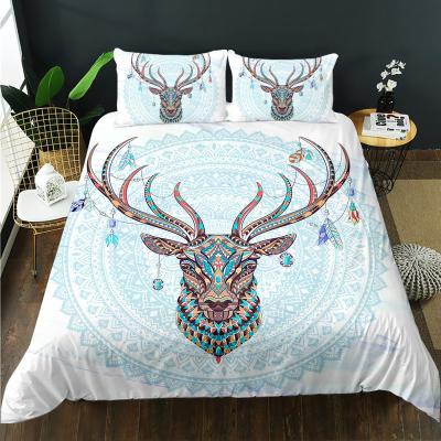 China Bohemia 3D Color Viable Deer Abstract Elephant Animal Bedding Adult Bedroom Comforter Cover Customizable for sale