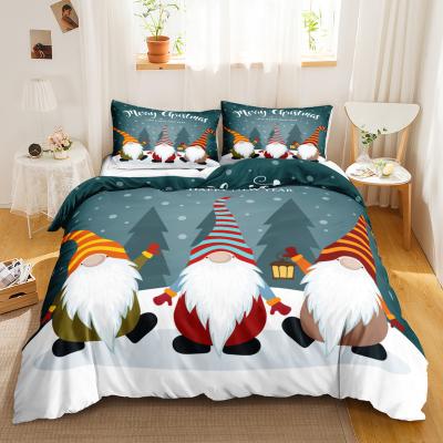 China 3D Christmas Bedding Set Romantic Santa Claus Dwarf Comforter Kids Boys Girls 3 Piece Duvet Queen for sale