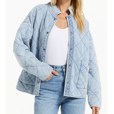 China Custom High Quality QUICK DRY Women Quilted Jacket Coats Long Sleeve Zipper Front Winter Coat For Women for sale