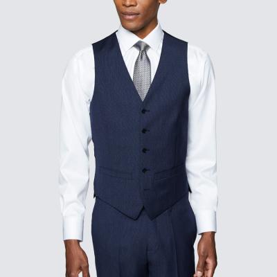 China Wholesale Custom Fabric High Quality Double Layer Anti-wrinkle Polyester Slim Fit Men's Formal Vest Waistcoat for sale