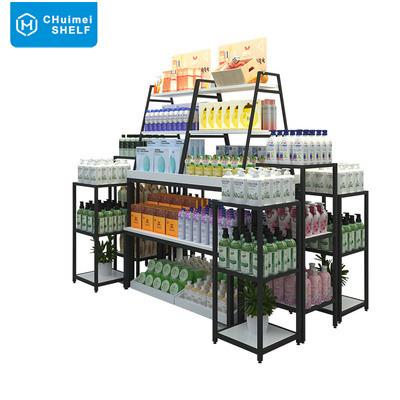 China Wholesale Double Sided Makeup Promotional Groceries Beauty Display Stand Supermarket China Supplier Metal Display Rack for sale