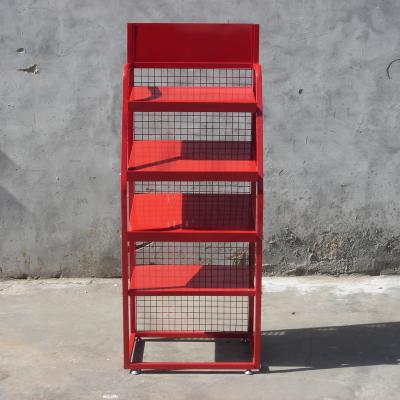 China Single-Sided Car Beauty Care Motor Oil Display Rack Retail Auto Parts Shop Metal Display Stand Supermarket Shelf Customized for sale