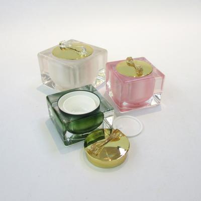 China Cosmetic Empty Square Face Skin Care Eye Cream Cosmetic Packaging 50ml30ml15ml Acrylic Jar for sale