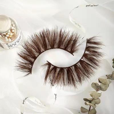 China Sunday NEW 3D Mink Color Long Natural Mink Eyelashes Brown Long Mink Lashes Thick Eye Lashes Crossover Natural Makeup Eyelashes for sale