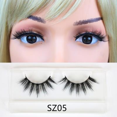 China Korean PBT Long Sunday Private Label Natural Silk Eyelash Lashes Synthetic Silk Eyelashes With Licks Box Packing Seller for sale