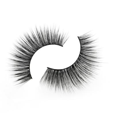 China Long False 3d Mink Eyelashes Curler Cross Natural Popular Silk Eyelashes Long Fluffy Natural False Eyelashes for sale