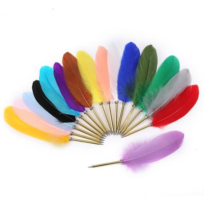 China Writing& Promoting& JH Pen With Metal Body Gift Hot Sale Brand Cheap Colorful Natural Feather Ball for sale