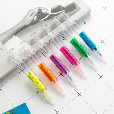 China Writing& Promoting& Wholesale Promotional Gift JH Syringe Injection Shape Highlighter Bar Pens for sale