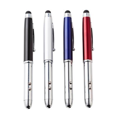 China Writing& Promoting& New Type Gift Multi Functions Led Pen With Laser Logo And Light Stylus for sale