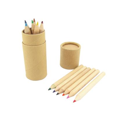 China Painting& Promoting& Cheap Gift JH 12 Colors Note Colored Pencils Short Wooden Pencil Set With Stand for sale