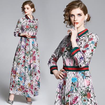 China 2022 Women Maxi Flower Printed Cheap Casual Breathable Elegant Prom Dresses Short Long Sleeves Wholesale for sale