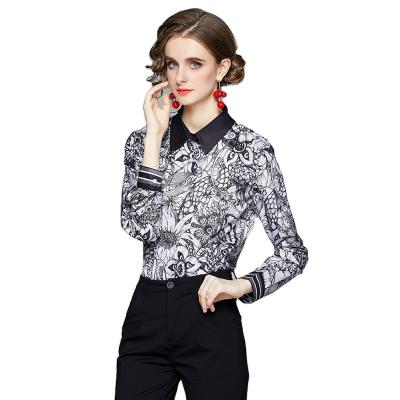 China New Arrival Best Selling Comfortable Anti-pilling Women Tops Korean Vintage Blouse Woman Shirt Long Sleeve Work for sale