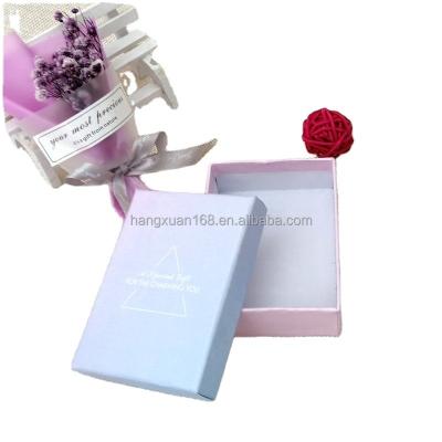 China Recycled Materials Wholesale Custom portable Deluxe Pink Blue gift box with ribbon custom logo rigid box for sale