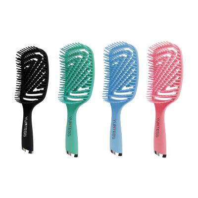 China Styler Professiona Barber Men Travel Waterproof Flexible Extension Detangling Wet Curly Hair Brush Custom Logo Denman for sale