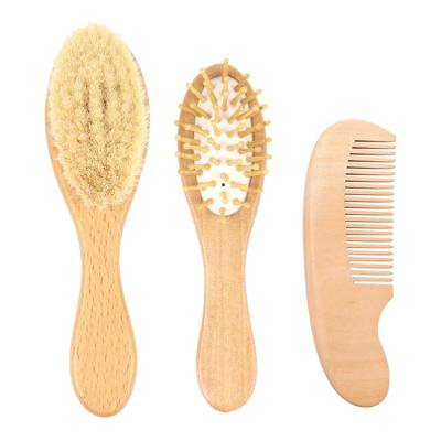 China Cushion Private Label Mini Hair Brush Detangling Wooden Kids Baby Hair Bamboo Hair Brush for sale