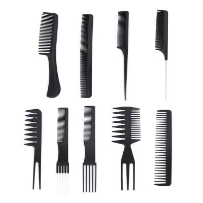 China New Design Plastic 10 Pcs / Set Professional Barber Hair Cutting Combs Set for sale