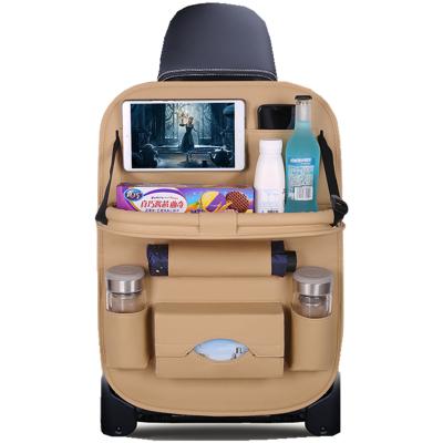 China Convenient Interior Accessories Luxury PU Car Seat Organizer Tablet Leather Holder For Kids for sale