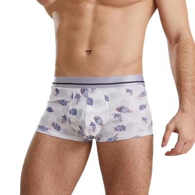 China Wholesale 100% silk men's underwear fashion sexy briefs breathable high quality printed silk men's daily underwear underpants for sale