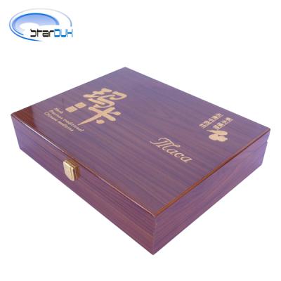 China High Quality Handmade Luxury Custom Packaging Perfume Gift Box Lacquer Painting Wooden Gift Box for sale