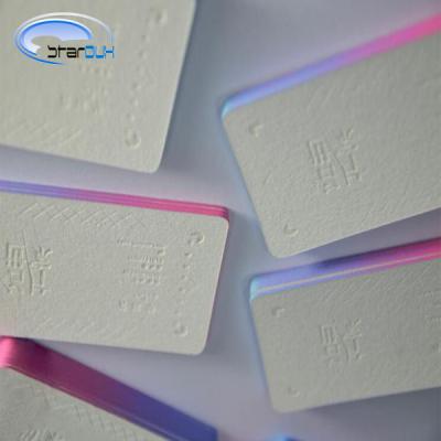 China paper & Cardboard Debossed Business Cards Edge Business Card Neon Printing for sale