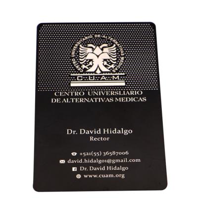 China Europe Personalized Manufacturer Laser Cut Custom Print Black Stainless Steel Metal Business Card for sale